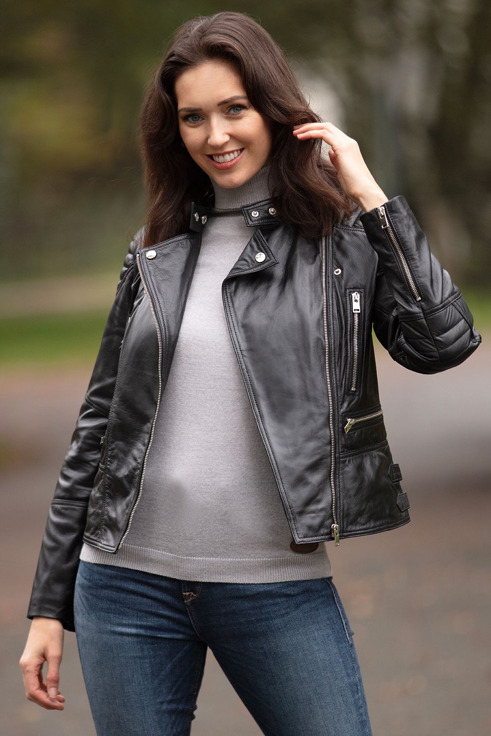 Ashwood Leather Soho' Real Leather Biker Jacket