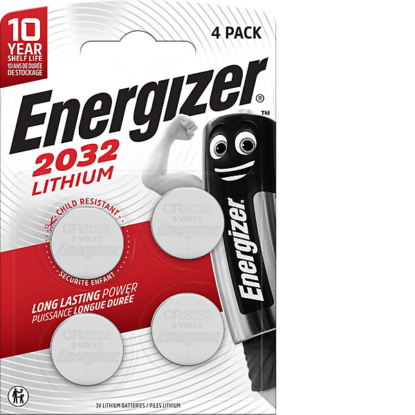 4 Piles bouton au lithium 2032 Energizer 3V