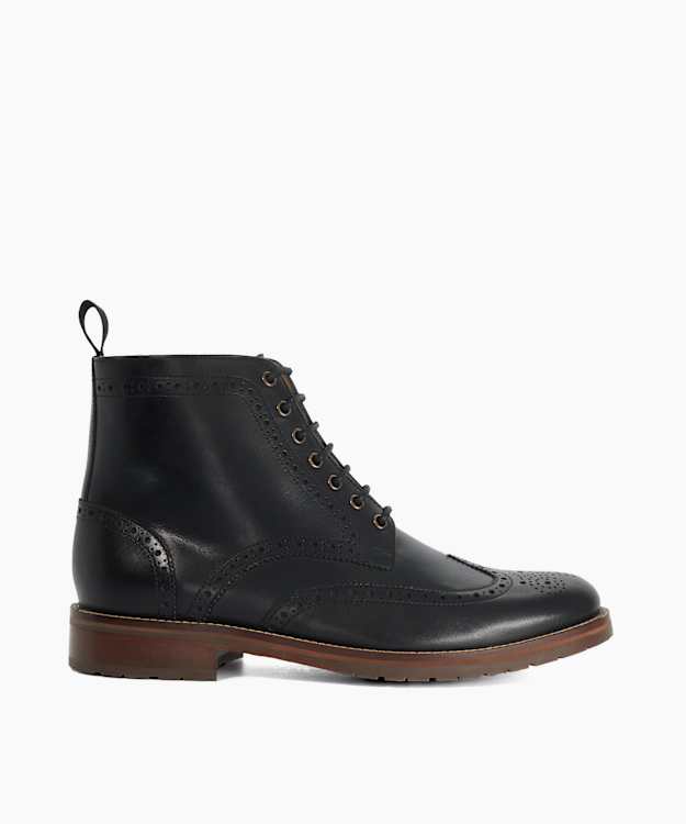 Mayso Black - Leather Lace-Up Boots