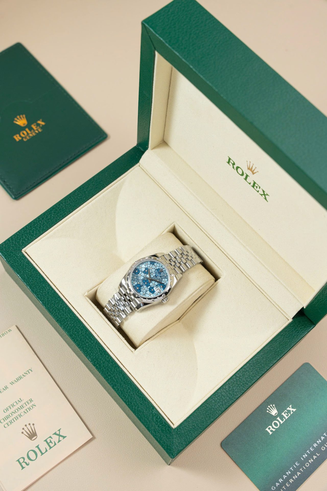 Rolex Datejust 278344 316L Steel Flower Blue Dial CZ Diamonds 31mm Jub AAA Replica