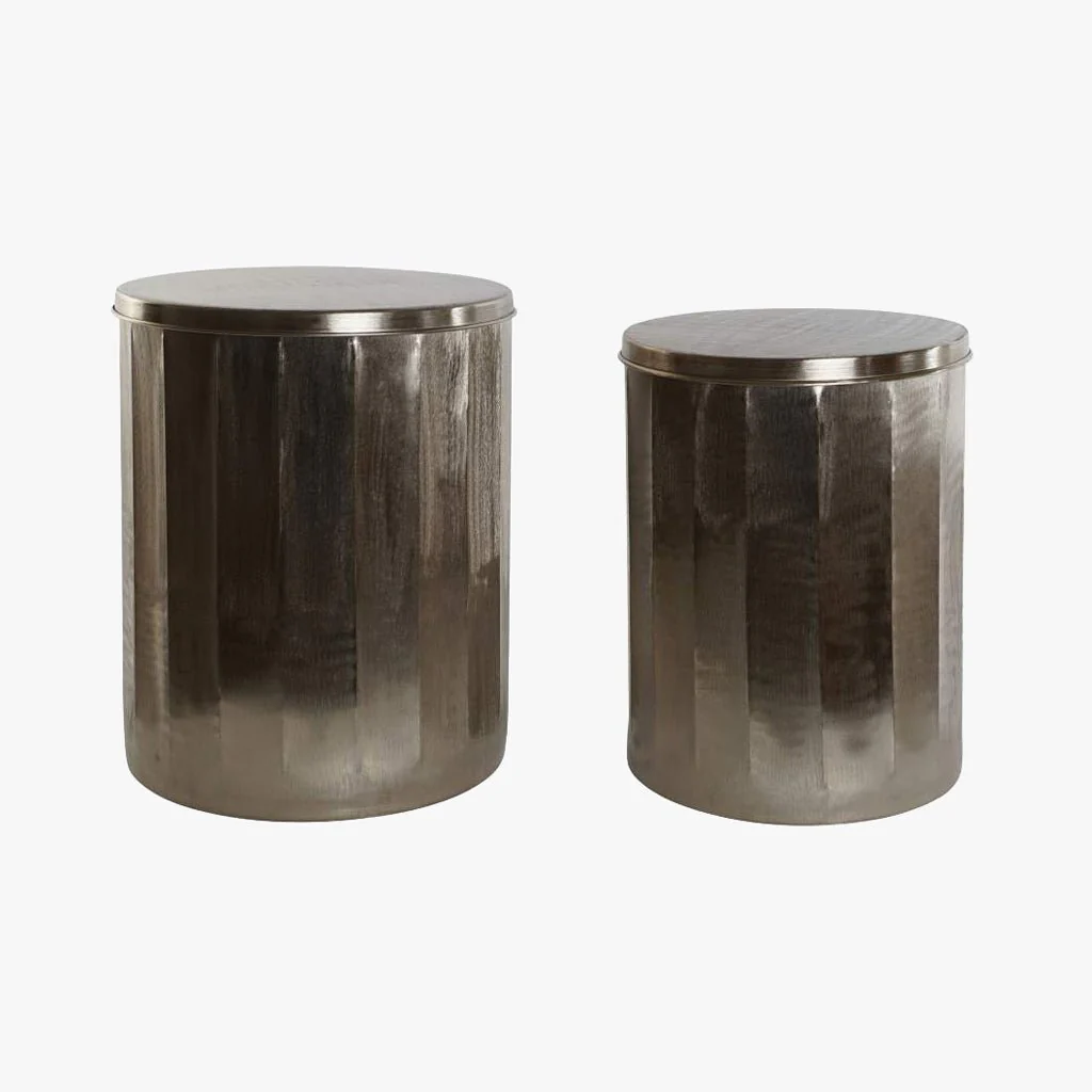 Conjunto de Duas Mesas de Apoio Metal 42x42x52 JASMIN