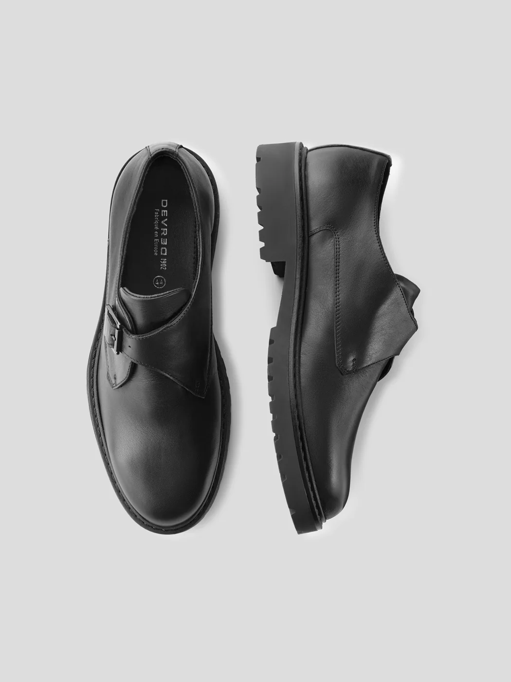 Derbies à boucle en cuir