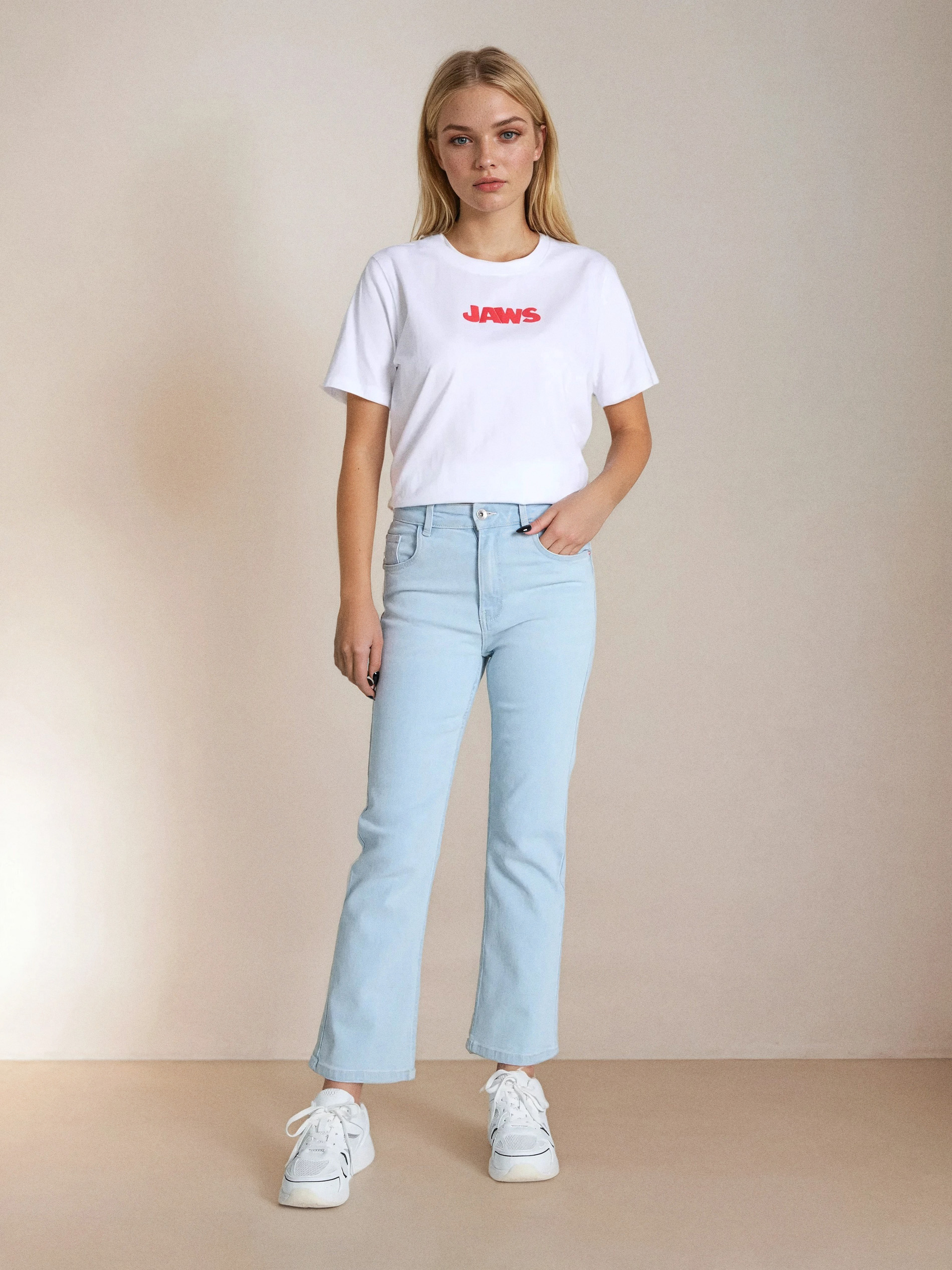 Jeansy flare high waist