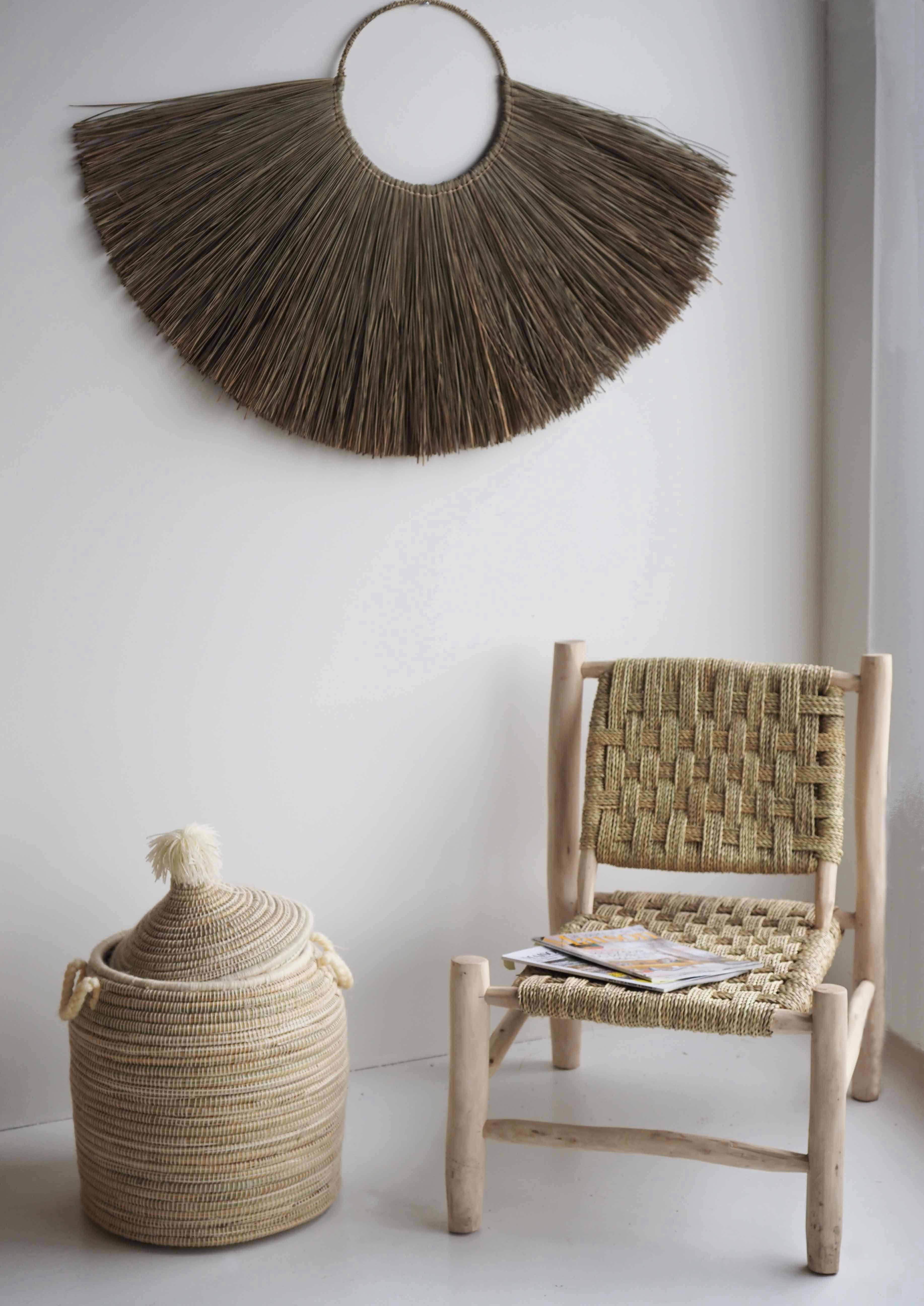 MALIA - Panière en laine blanche avec anse