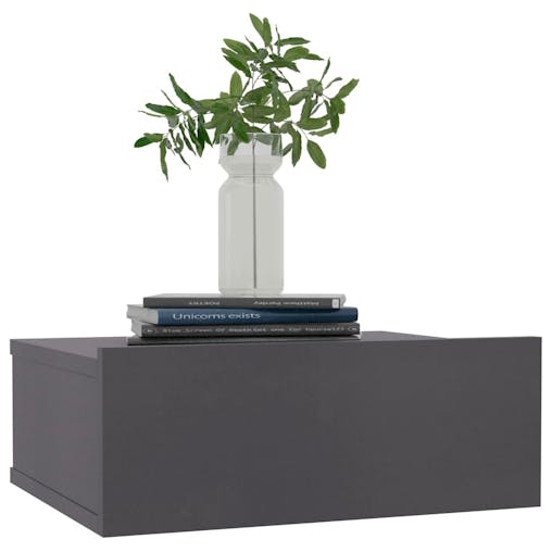 NNEVL Floating Nightstands 2 pcs Grey 40x30x15 cm Chipboard