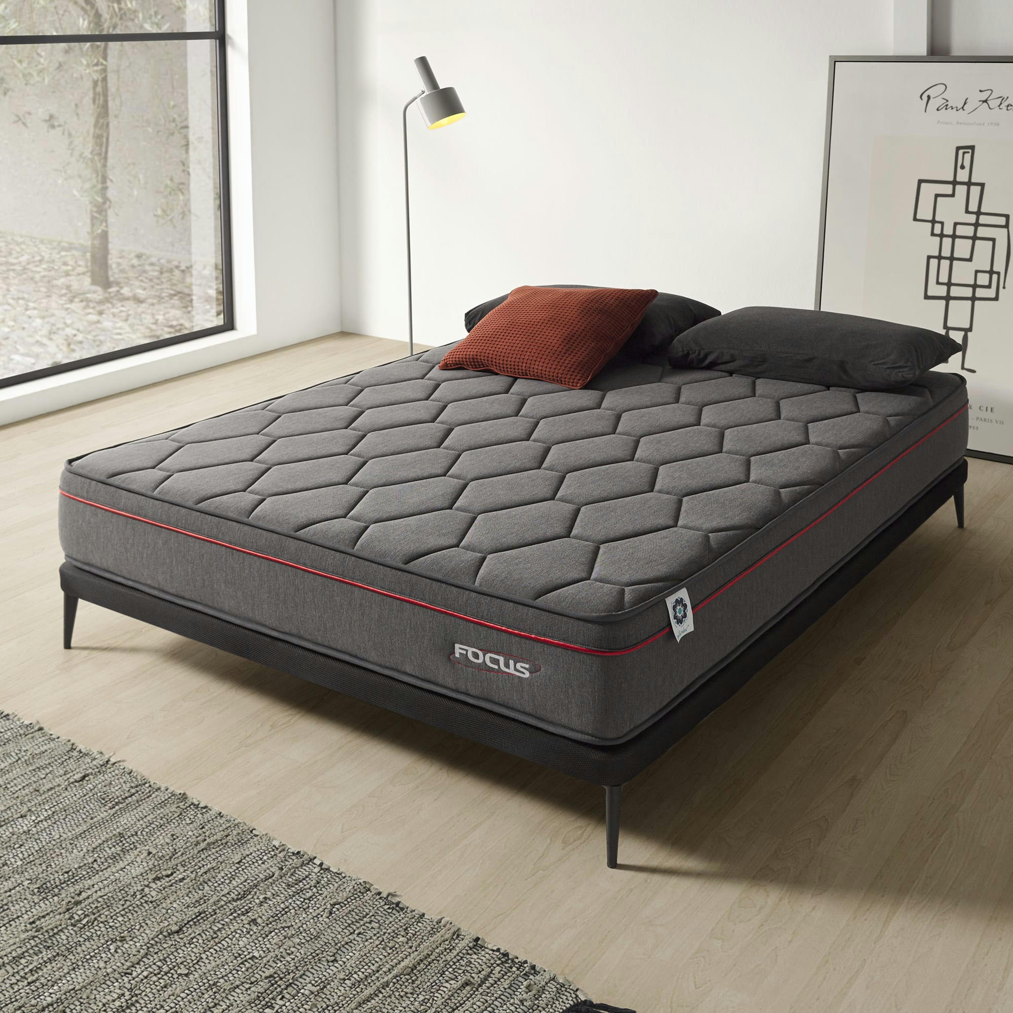 FOCUS 24 - Matelas 180x200 cm- Épais 24 cm - Mousse HR, Blue Latex