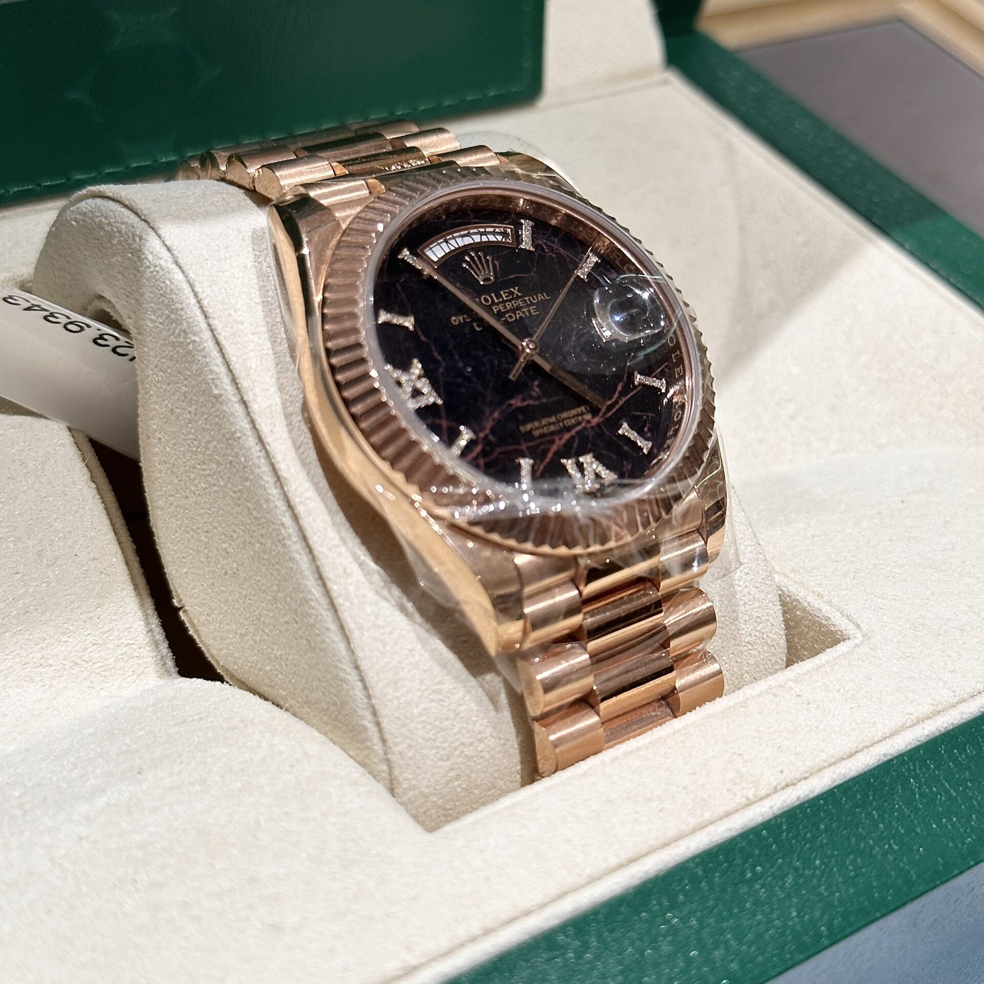 Rolex Day-Date RG Plated Eisenkiesel Dial CZ Diamonds 40mm Super Clone
