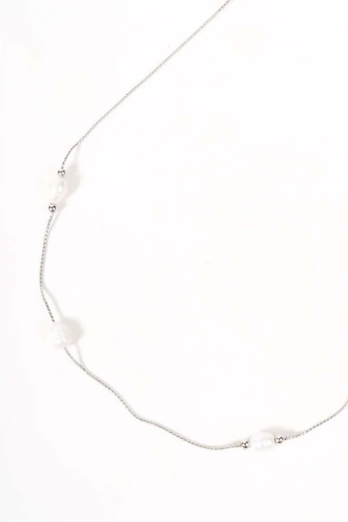 Long Pearl Toggle Detail Necklace