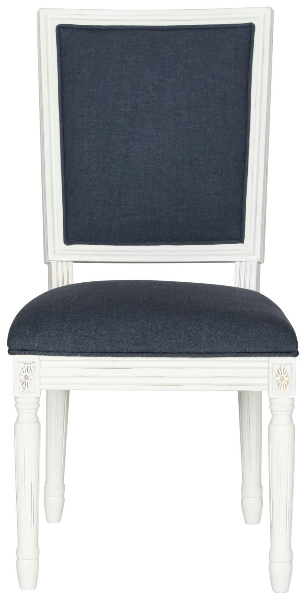Safavieh Buchanan French Dining Chair Set, Navy/Cream, 19-in x 19-in x 38.3-in, 2-pc
