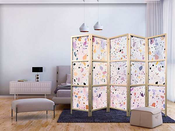 Paravent japonais - Terrazzo Façon Confettis Motif Coloré.