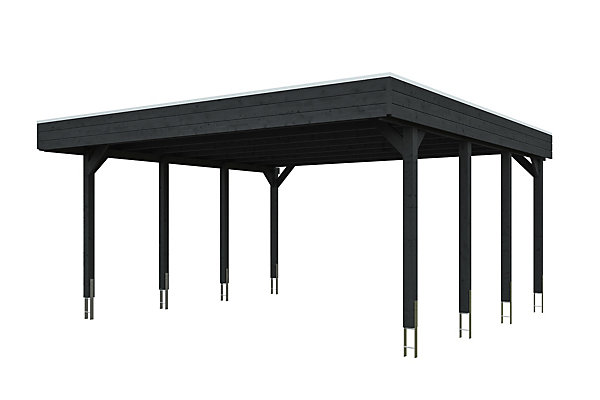 Carport SKAN HOLZ Friesland 546 x 555 cm, avec toit EPDM, anthracite