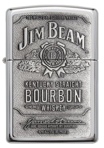 Zippo Jim Beam Full Label Pewter Chip | High Polished Chrome Lighter 94257