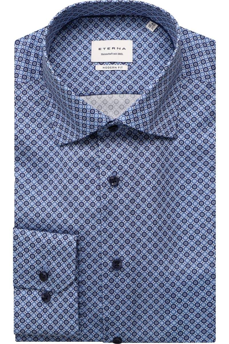 ETERNA Modern Fit Hemd mittelblau, Bedruckt