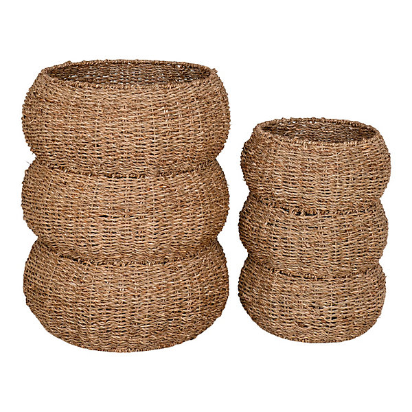 Paniers Sarbas en Jonc de Mer Naturels - Ensemble de 2 Paniers Décoratifs