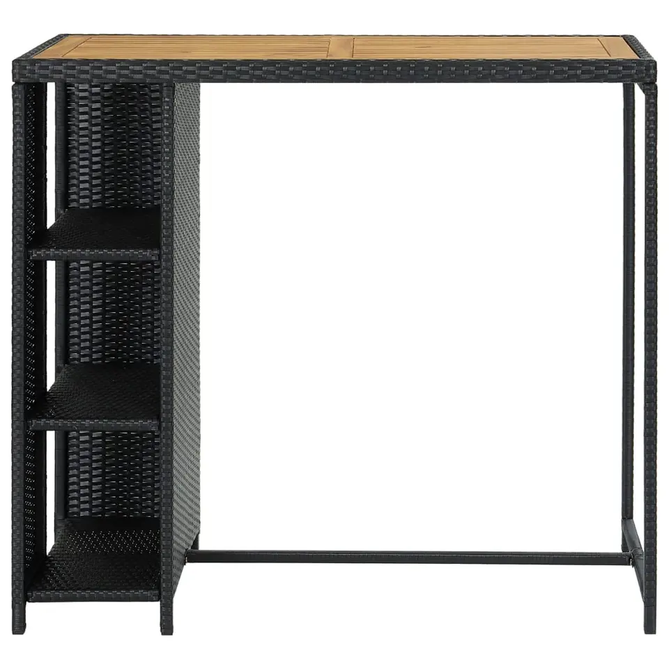 vidaXL - Bartafel - Zwart - Poly rattan
