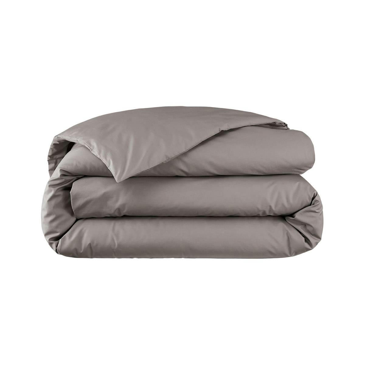 ALCOVE - Housse de couette en percale de coton gris 140 x 200 cm