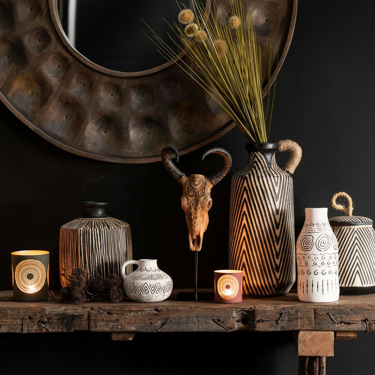 LOUISON - Console en bois brut recyclé