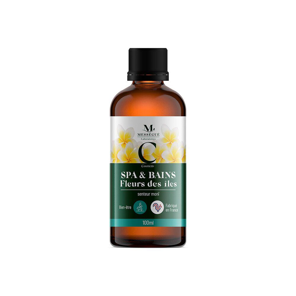 Huile pour spa et bains Mességué fleurs des Îles senteur monoï 100ml