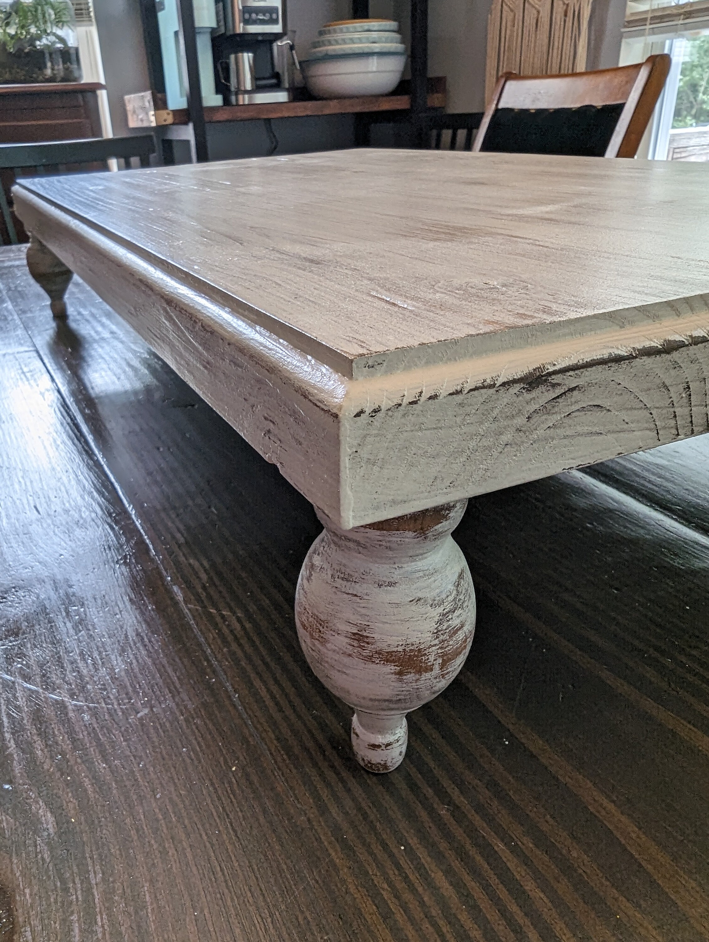 Wood riser with feet modern farmhouse decor rustic home decor table tray farmhouse table centerpiece french country decor coffee table decor