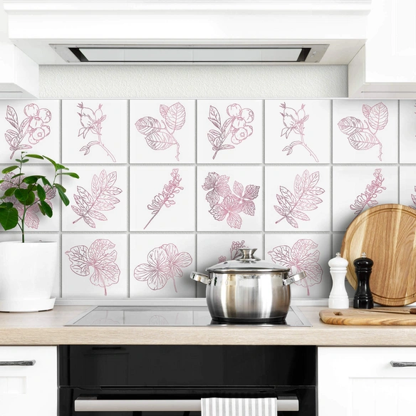 Fliesenaufkleber »Vintage floral«, selbstklebend
