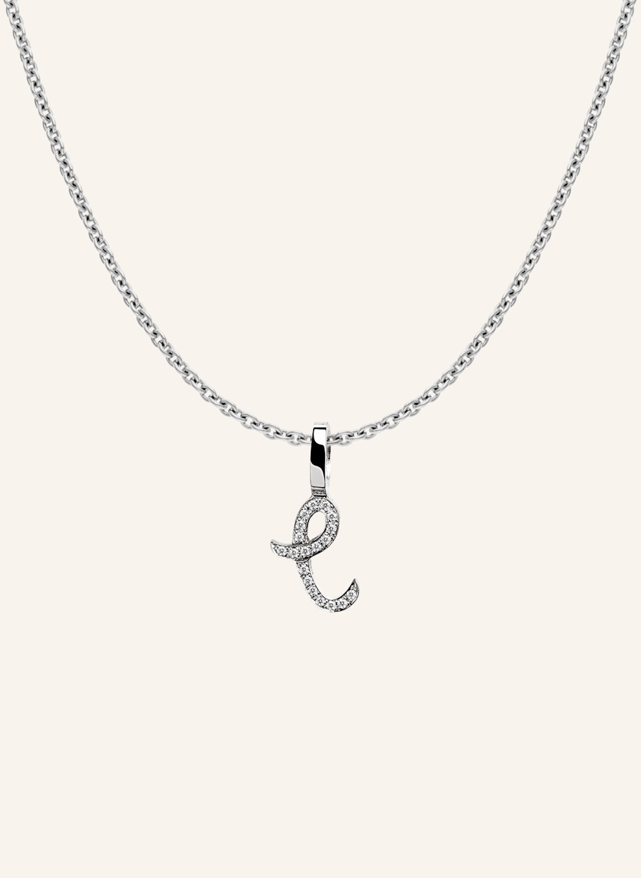 CADA Kette TINY DIAMOND LETTER C
