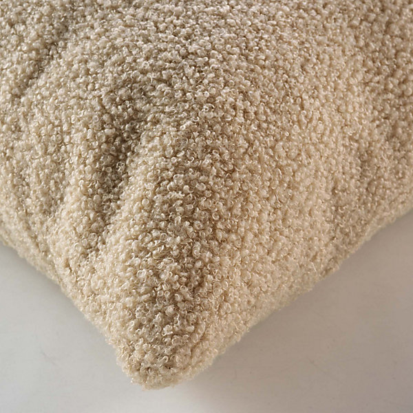 Coussin déhoussable en bouclette unie (45x45 cm - Beige)