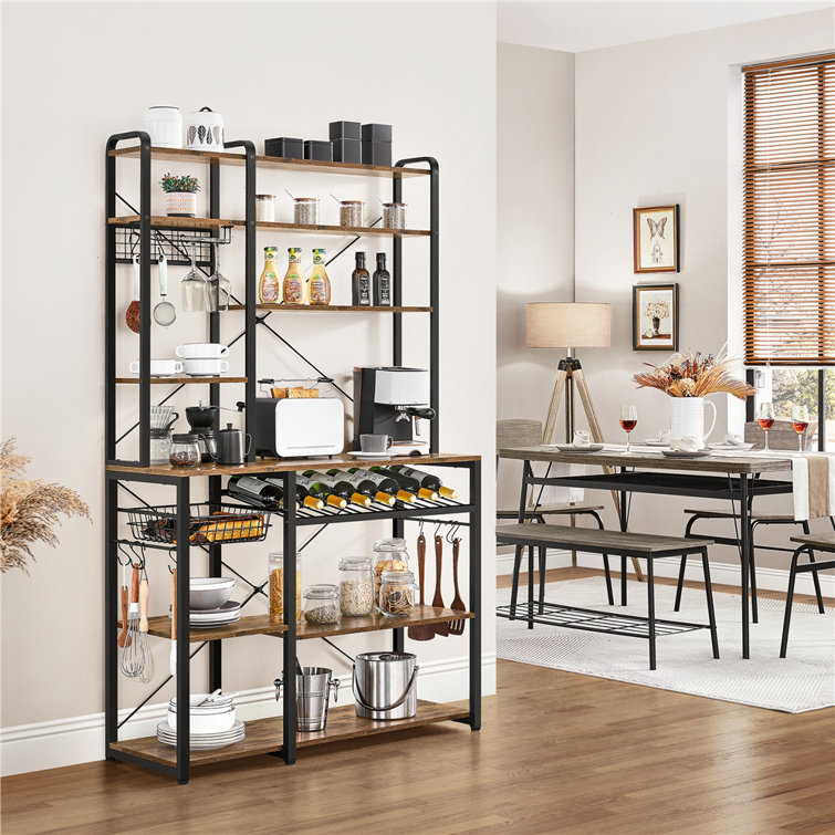 Rashel 43.5'' Wood Standard Baker's Rack with Microwave Compatibility