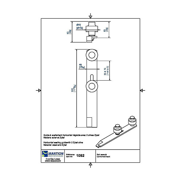 Guide à sceller horizontal - MANTION - 1092