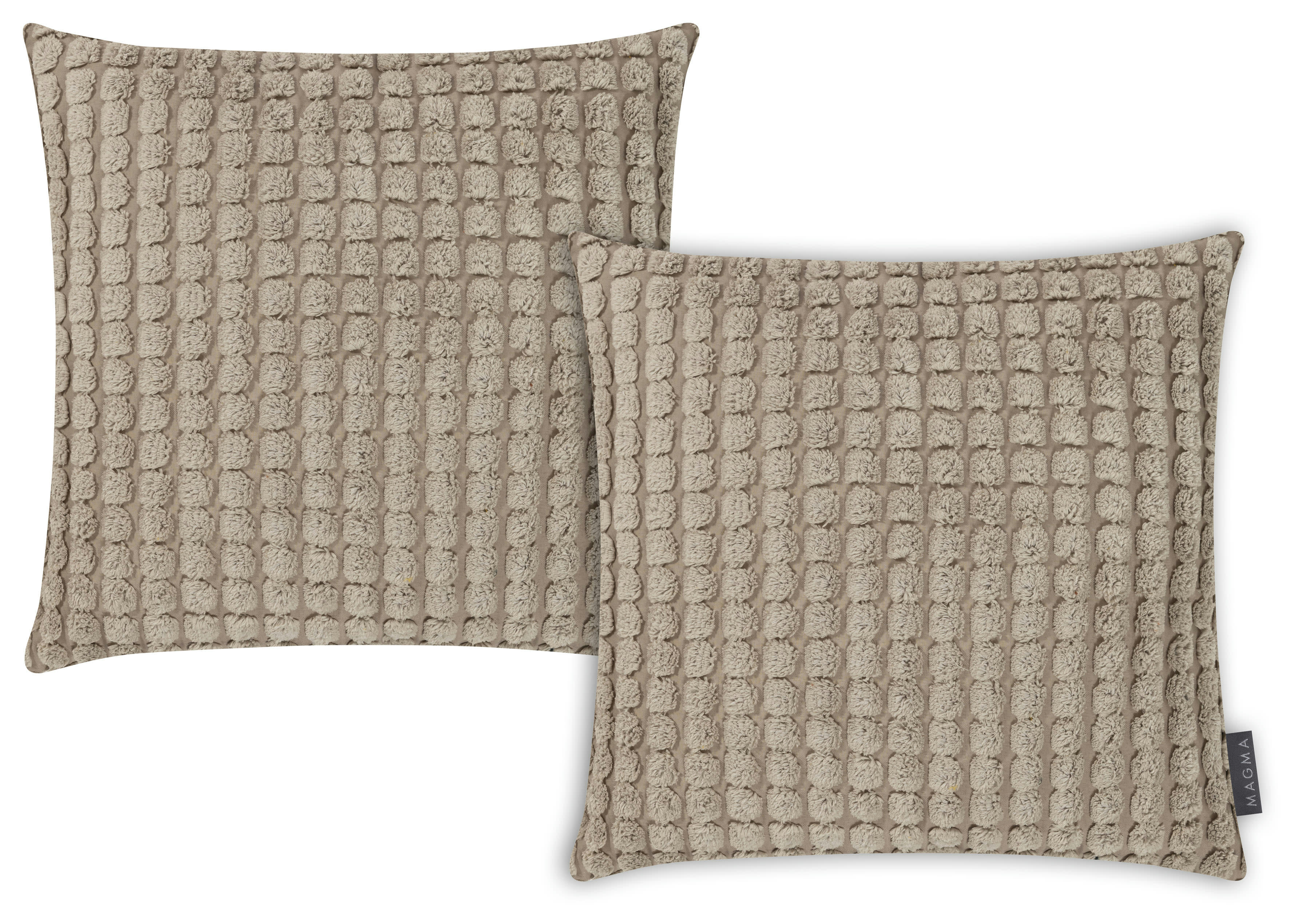 LENOX - Housses de coussin velours toucher doux taupe - Lot de 2 - 40x40