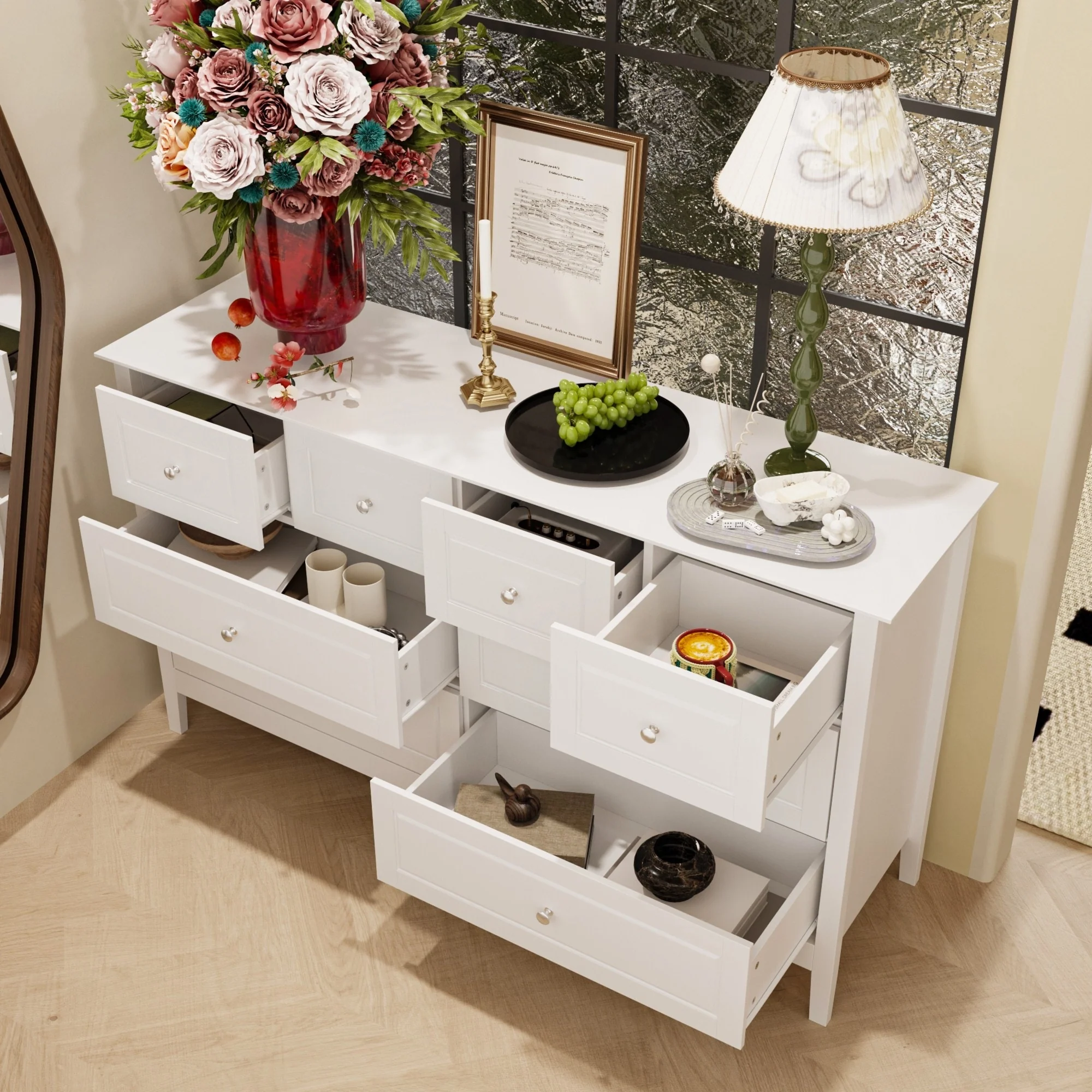 Luxurious Multi-Drawer MDF Dresser: Modern Home Storage Solution