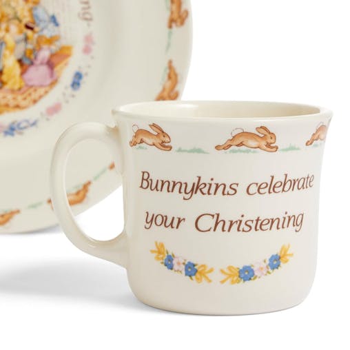 Royal Doulton Bunnykins Christening Mug & Plate 2 Piece Set
