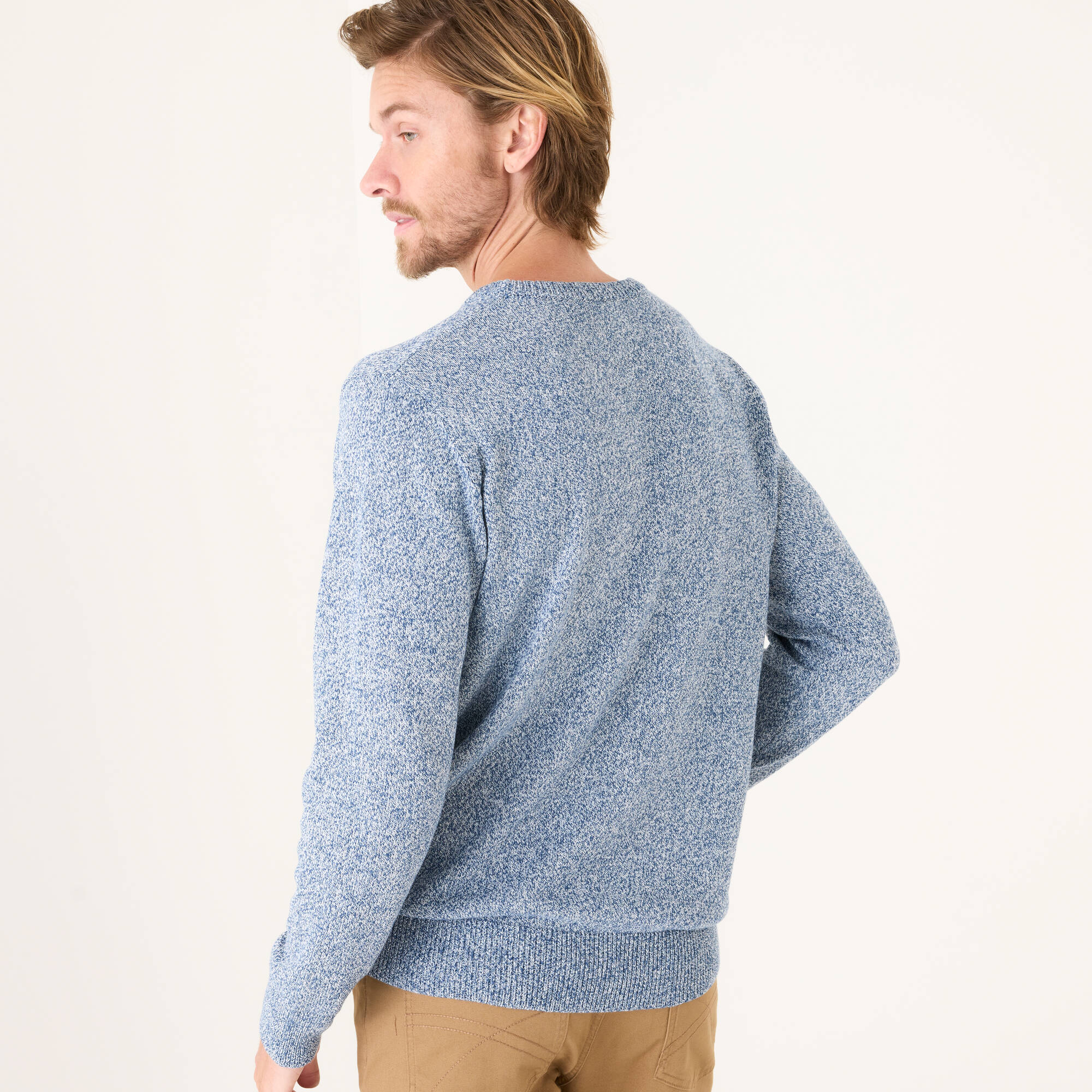 Pull coton mouliné col rond