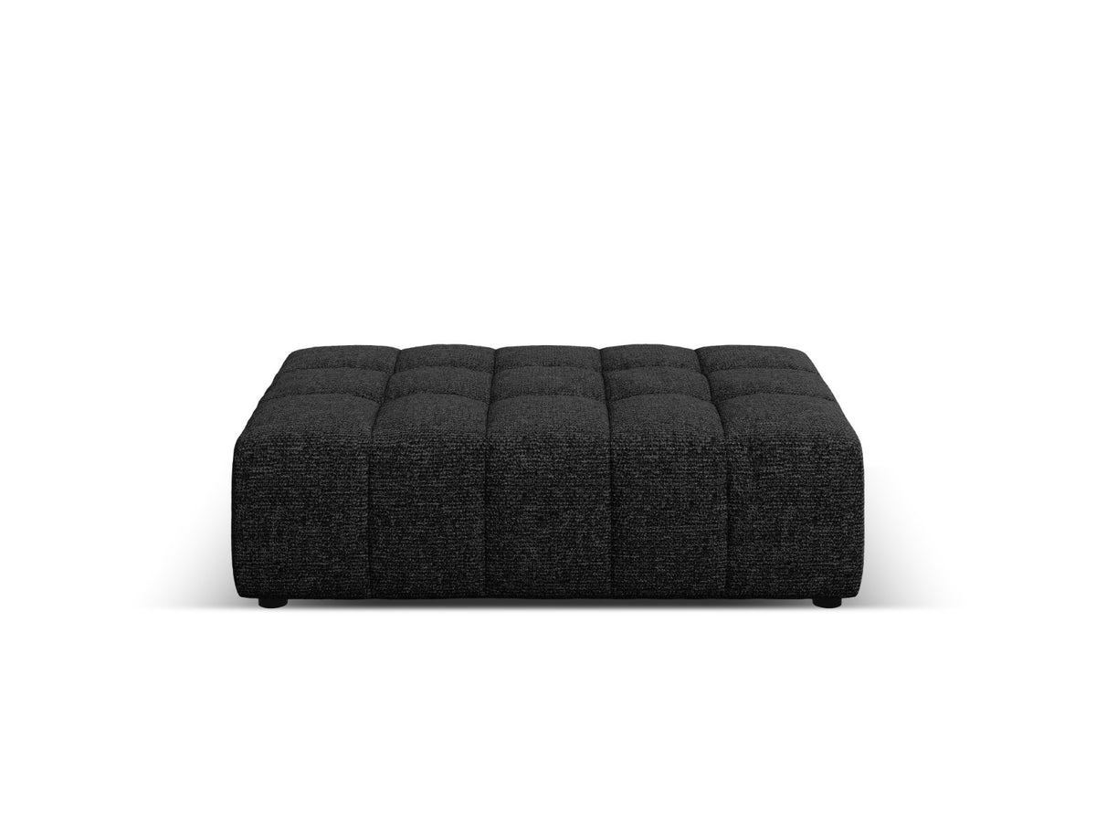 Cosmopolitan Design Poef Chicago chenille zwart - 84x102x42cm