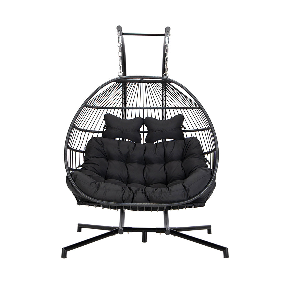 HOME DELUXE hangstoel LOMA – 2 zits zwart