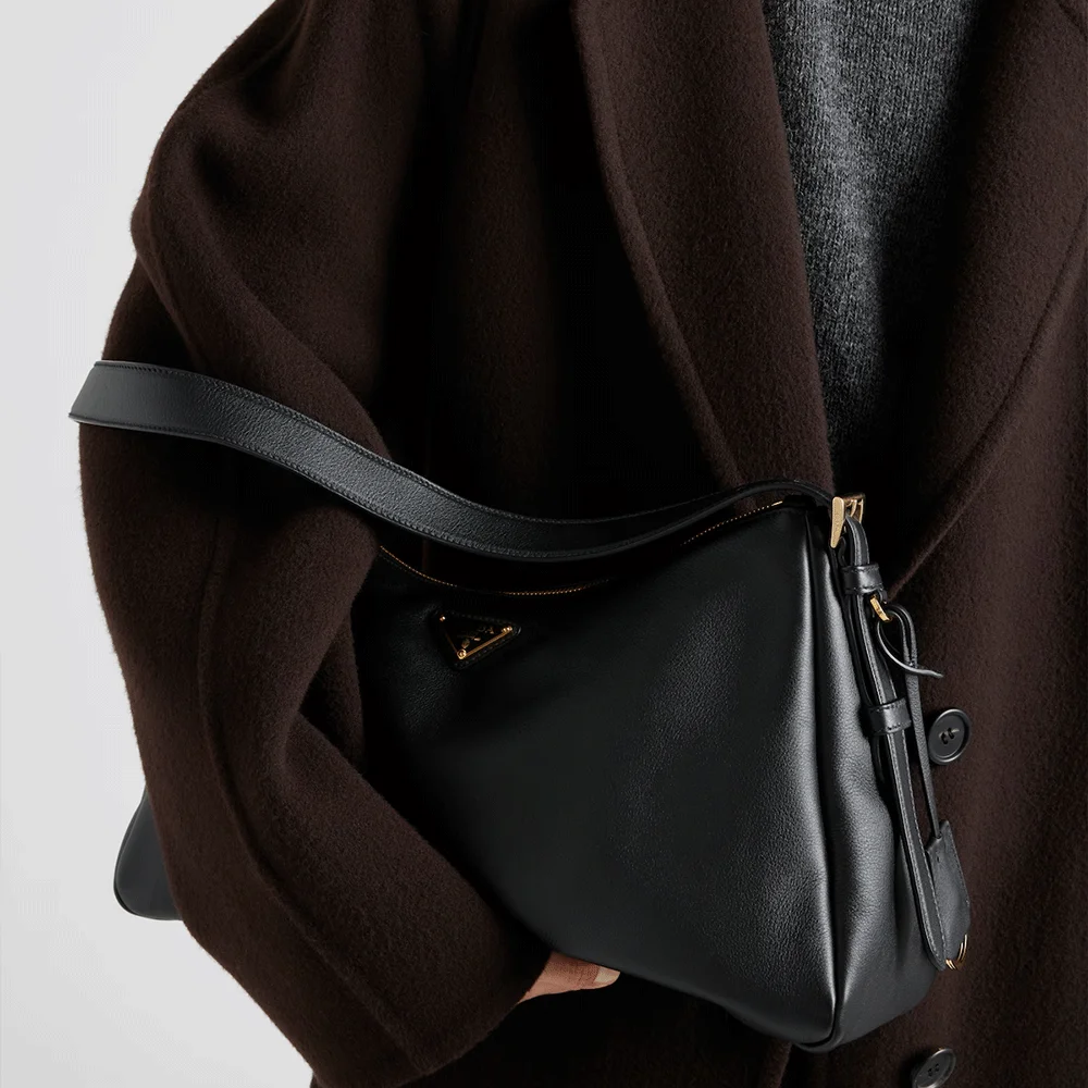 Prada Aimée large leather shoulder bag