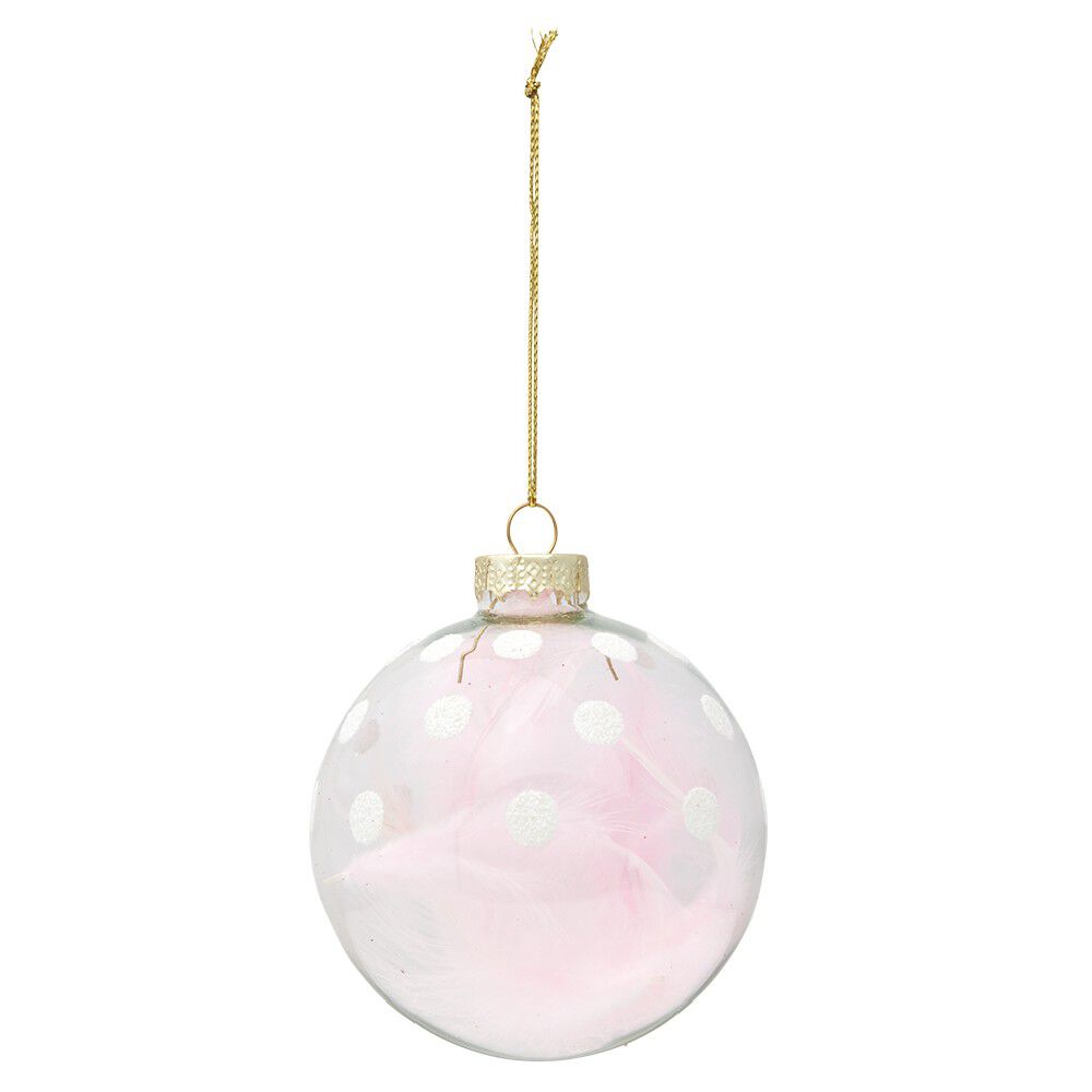 Boule en verre transparent avec plume