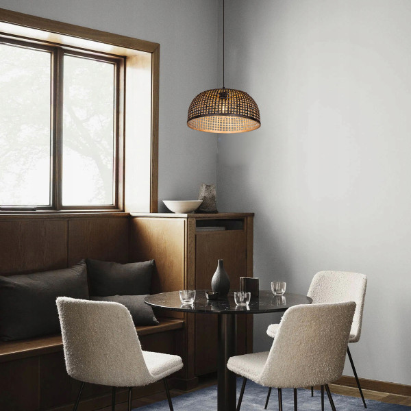 LampaWisząca Bambus BOHO Rattan Drewno Loft czarna duża