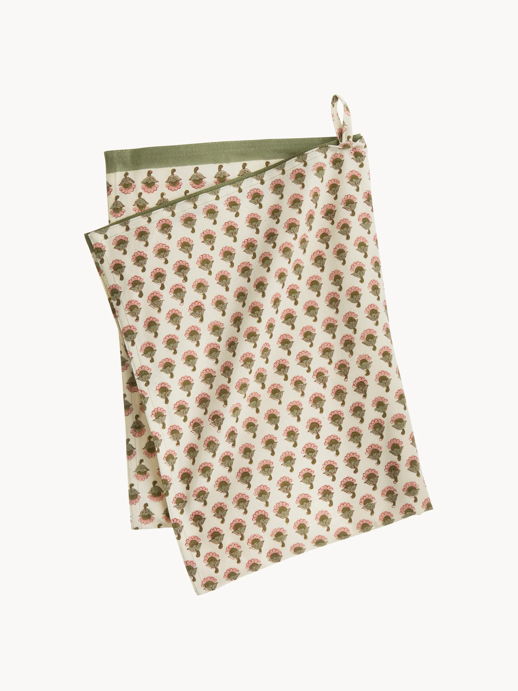 Handgefertigtes Geschirrtuch Lulu mit Blumen-Design