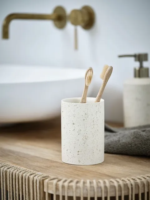 Tandbørsteholder TORUP beige sten