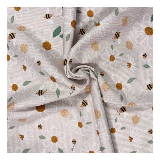 Bramble & Bumble Daisy Bee Cotton Fabric by the Metre