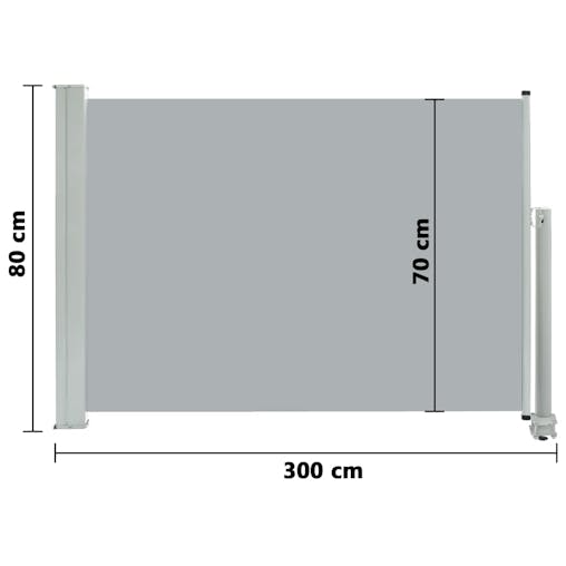 NNEVL Patio Retractable Side Awning 80x300 cm Grey