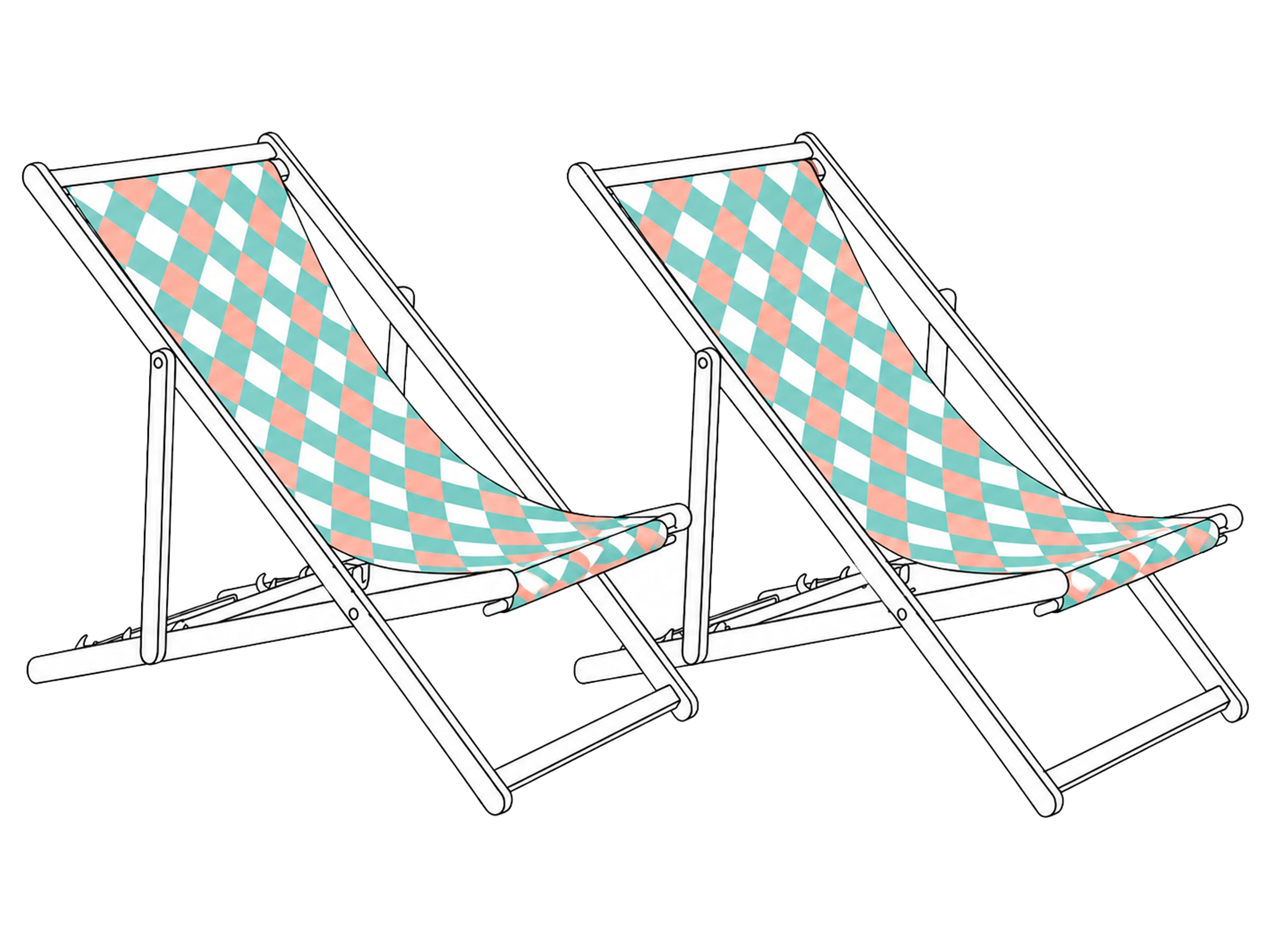 Set of 2 Sun Lounger Replacement Fabrics ANZIO/AVELLINO 113 x 44 cm Green