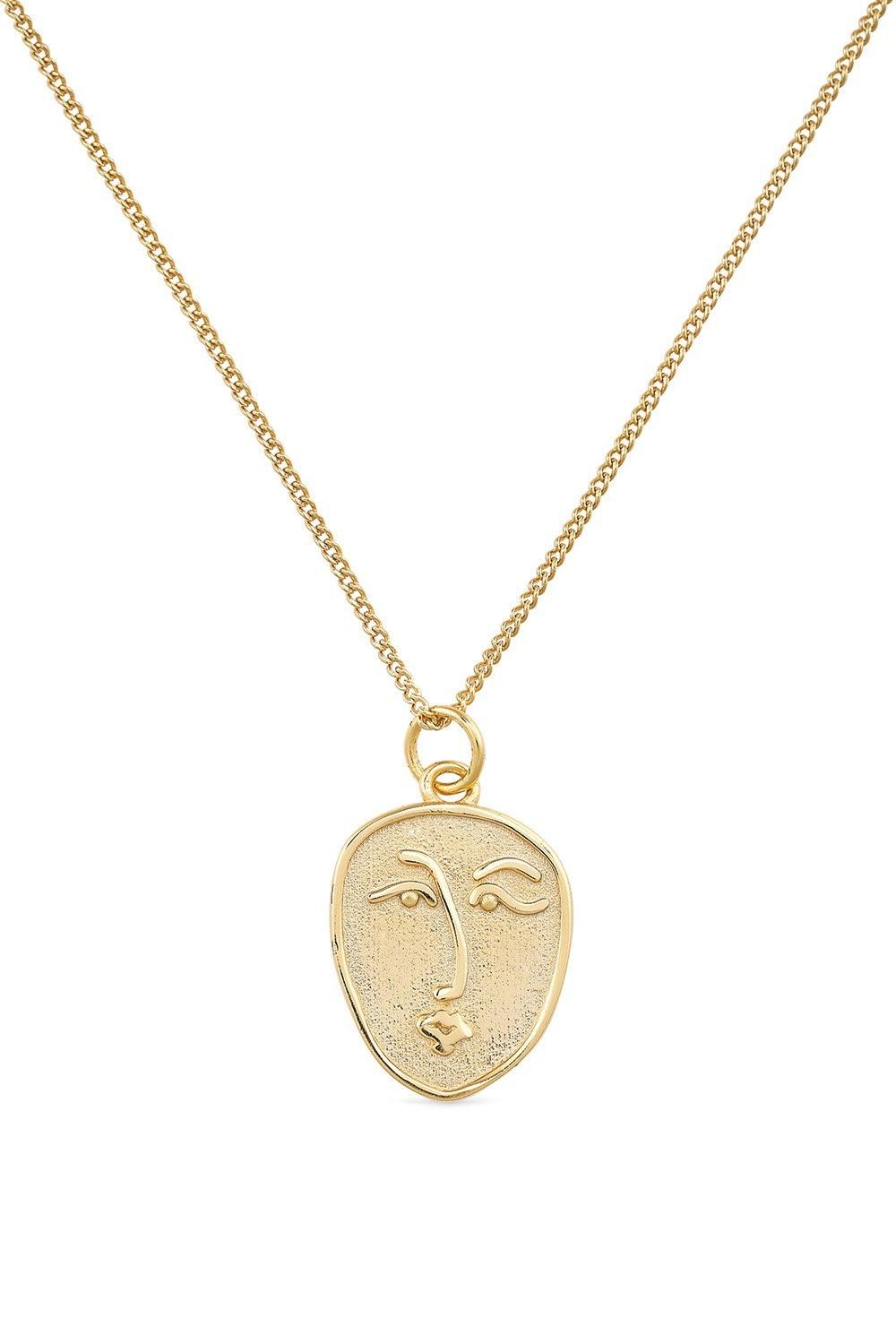Elk & Bloom Dainty 18K Gold Face Minimalist Necklace