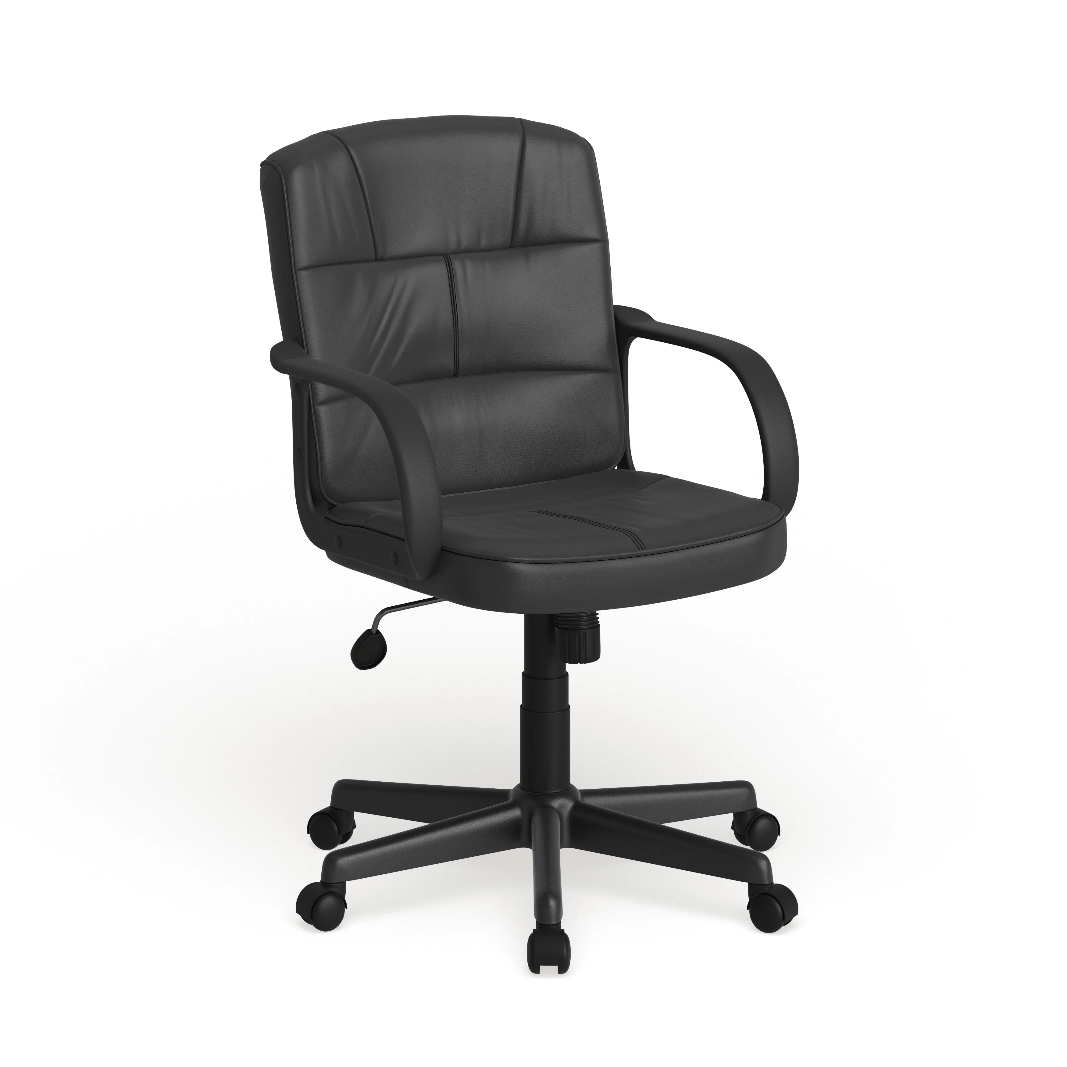 Mid-Back LeatherSoft Swivel Task Office Chair with Arms - Home Office