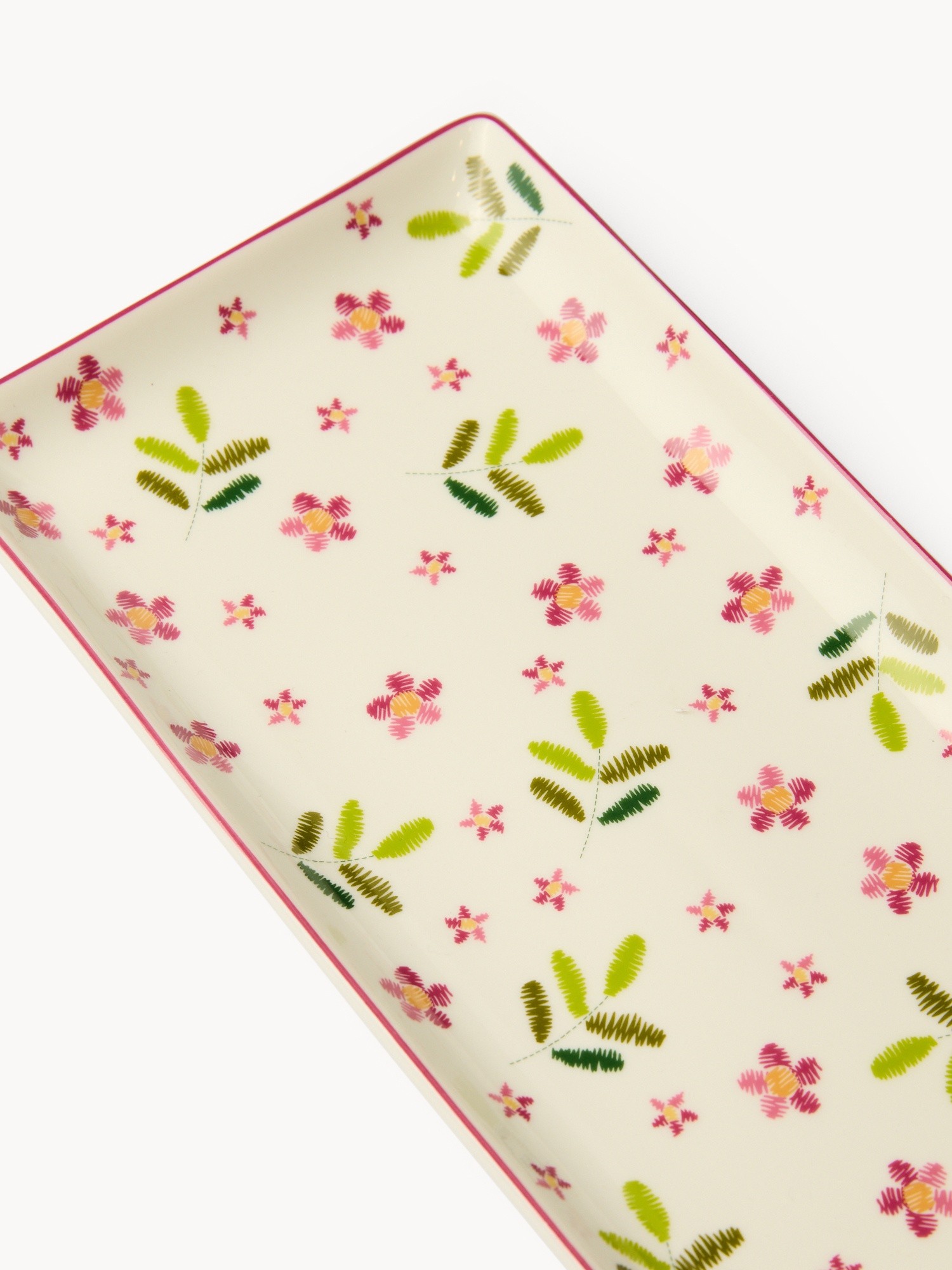 Vassoio in new bone china motivo rose - Prezzo di lancio