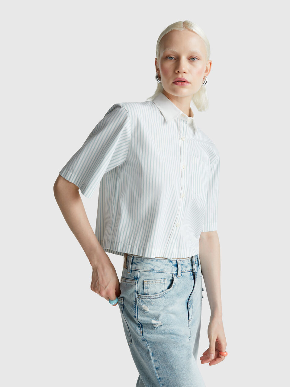 Striped shirt in pure cotton