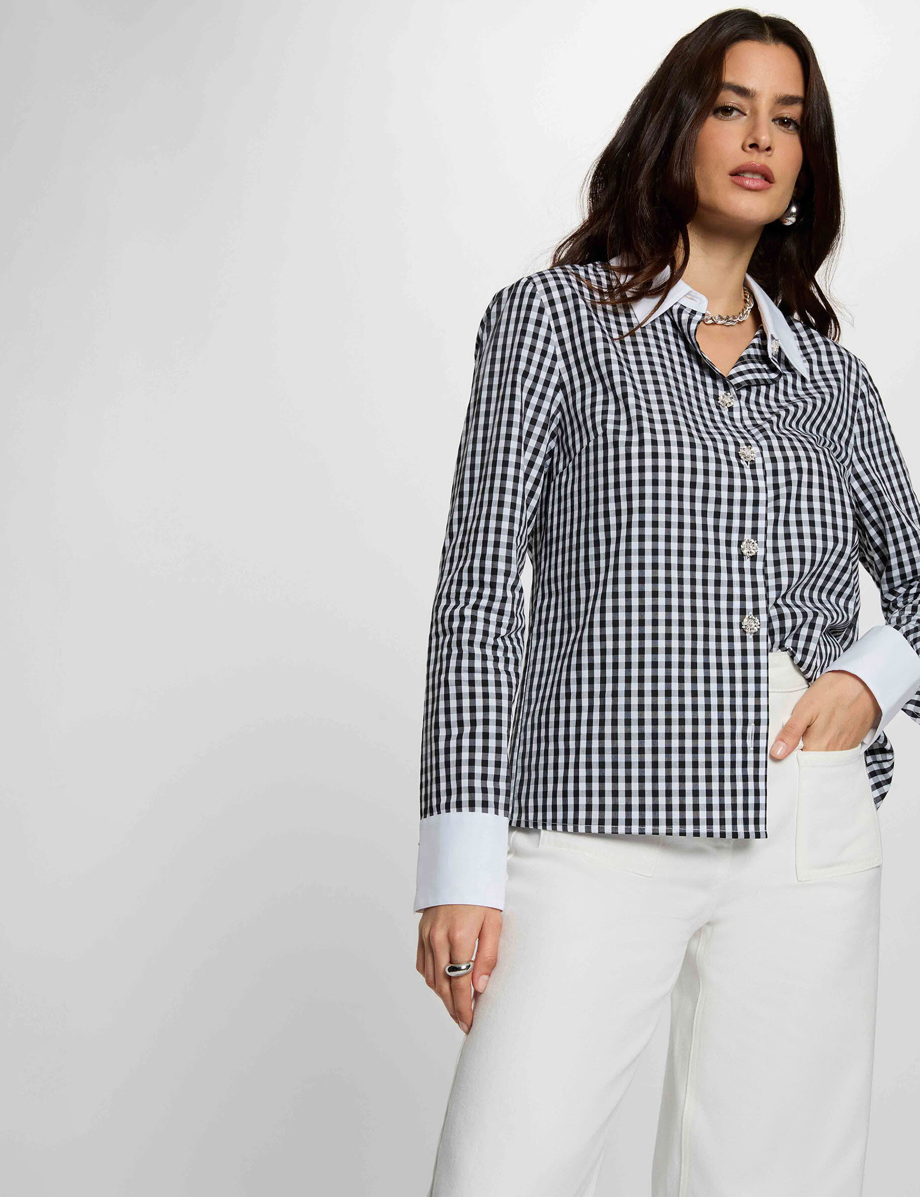 Shirt With Contrasting Collar Multicolor Women