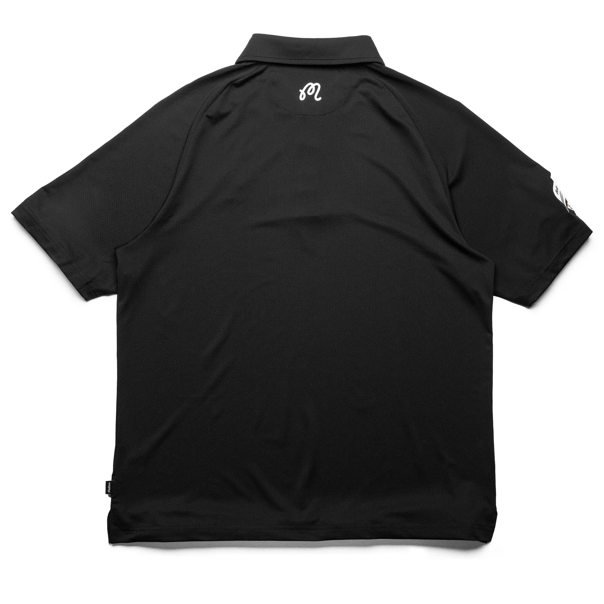 Malbon Golf Raglan Sleeve Mesh Polo - Black