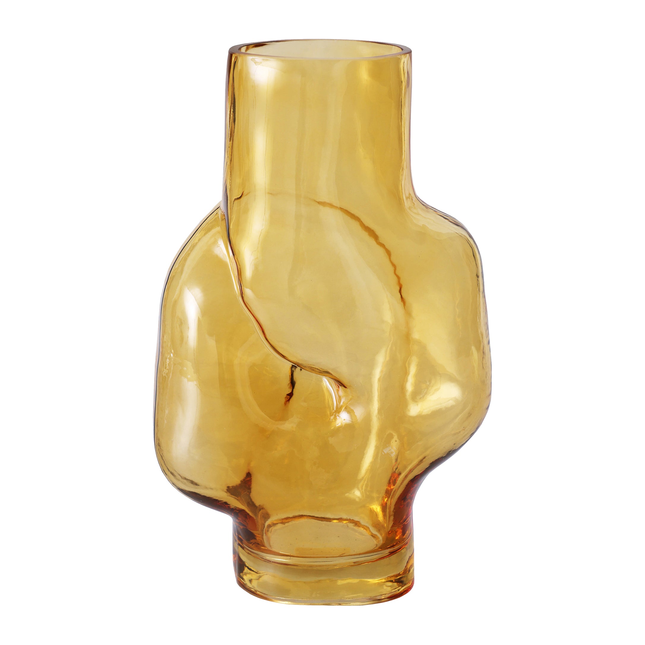 HKliving Gleam Glass Vaas High - Amber