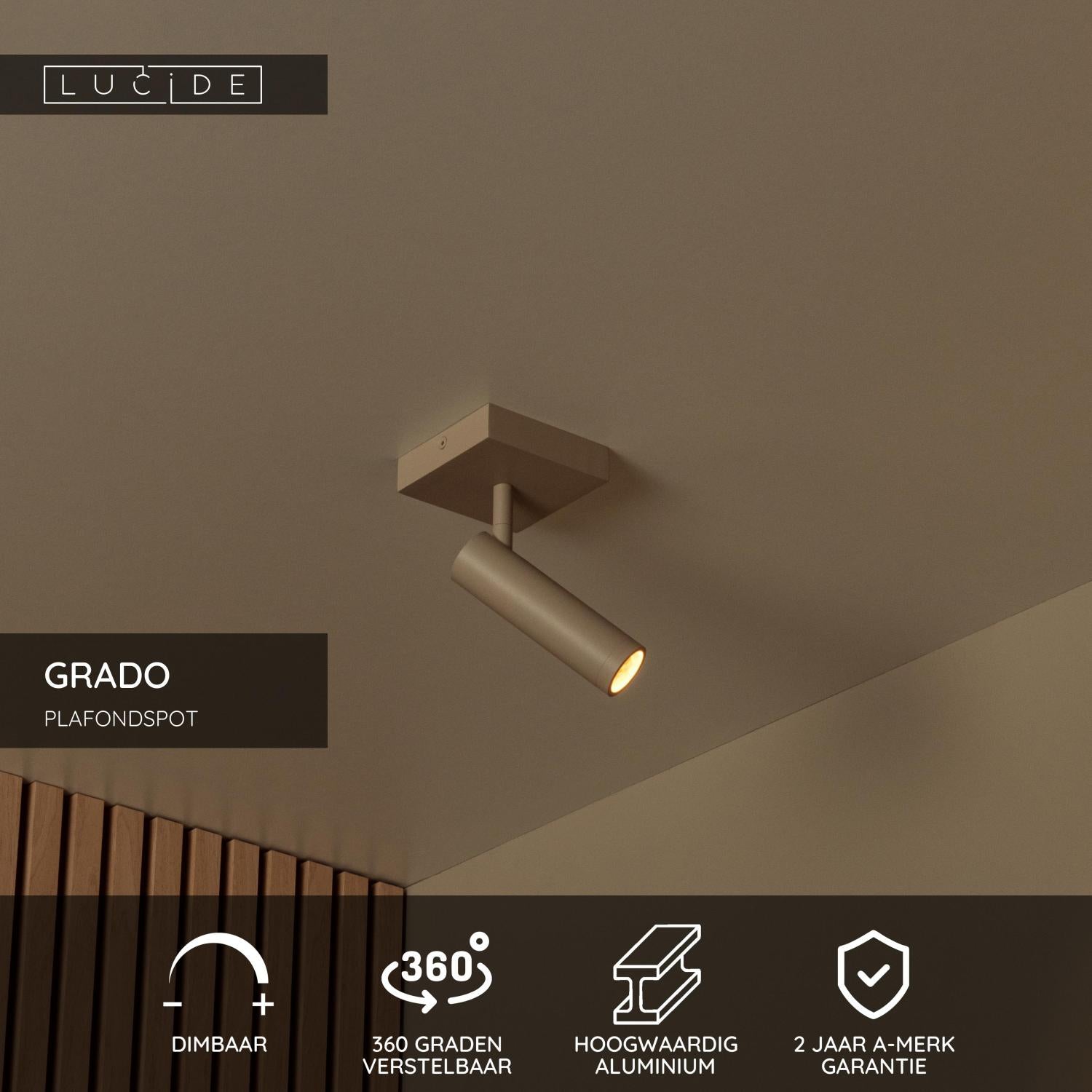Lucide GRADO Plafondspot - Taupe